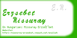 erzsebet missuray business card